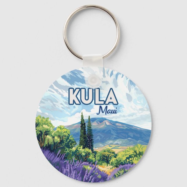 Llavero Kula Maui Haleakala Hawaii Lavender Retro (Anverso)