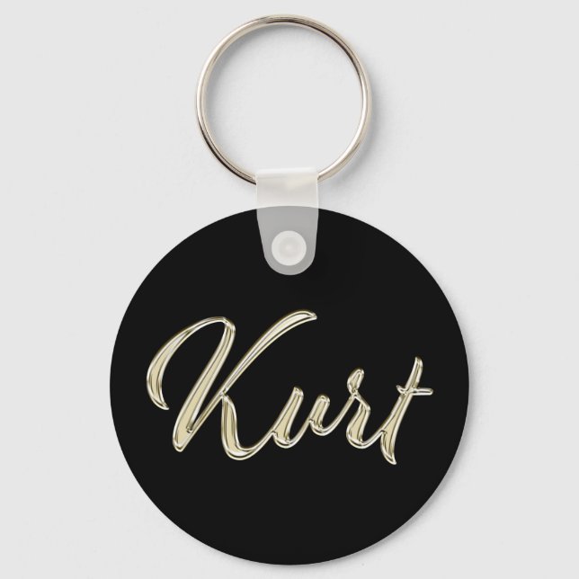 Llavero Kurt Name whitegold Button Schlüsselanhänger (Anverso)
