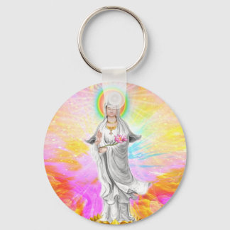 Llavero Kwan Yin La diosa de la compasión con el rosa