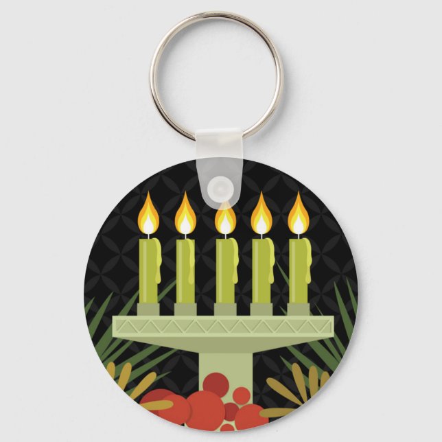 Llavero kwanzaa feliz negro (Anverso)