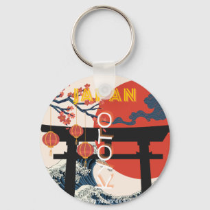 Llavero Kyoto Japón: Arte de viajes, arte de viajes retro