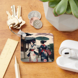 Llavero Kyoto Kimono Spring Walk Keychain