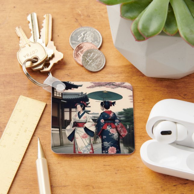 Llavero Kyoto Kimono Spring Walk Keychain (Escritorio )