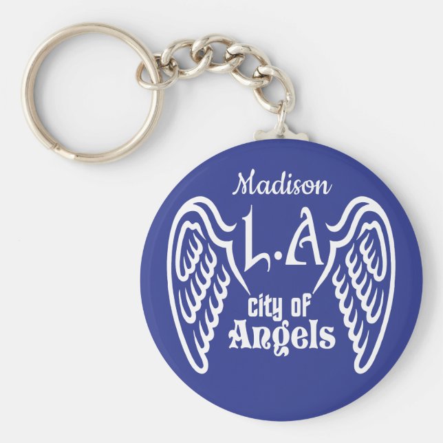 Llavero L.A. Wings nombre personalizado y cadenas de clave (Frente)
