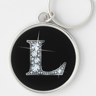 Llavero "L" Faux-Diamond Bling Keychain