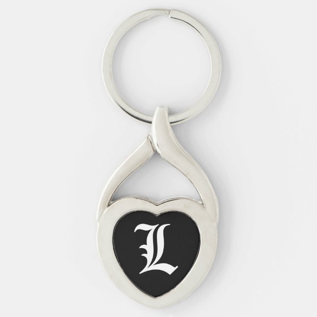 Llavero "L" Keychain del Corazón Negro (Anverso)