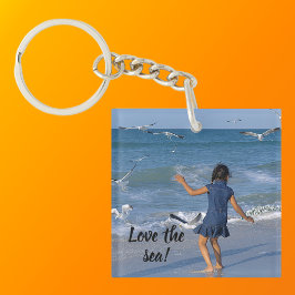 Llavero La arena marina y la playa Amor la vida azul foto