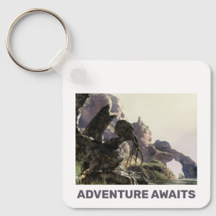Llavero La aventura espera. Paisaje de fantasía