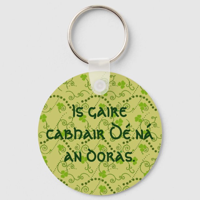 Llavero La ayuda de Dios está más cerca que la puerta (Anverso)