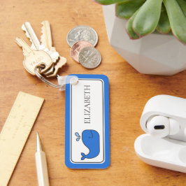 Llavero La ballena azul preppy personalizada