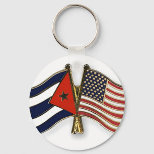 Llavero La bandera cubana y la bandera americana