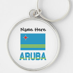 Llavero La bandera de Aruba y Aruba personalizada