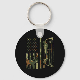 Llavero La bandera de Camo Deer Bow Cazando Patriótico Hun