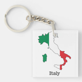 Llavero La bandera de Italia en su mapa - Colección de rec