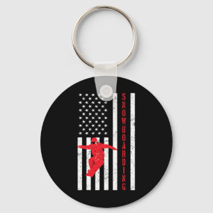 Llavero La Bandera Estadounidense Snowboard Usa Winter Pat