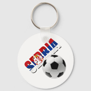 Llavero La bandera servia del balón de fútbol de Serbia