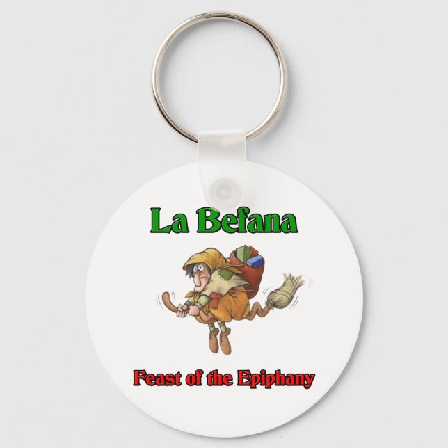 Llavero La Befana (Bruja Navidad) Festín de la Epifanía. (Anverso)