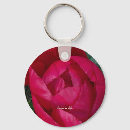 Llavero La bella y floreciente Peonia Roja