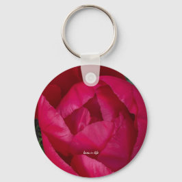 Llavero La bella y floreciente Peonia Roja