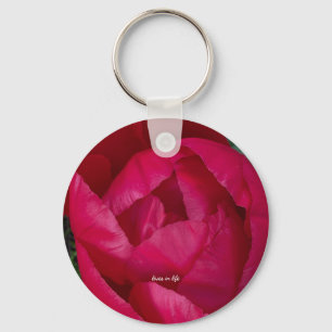 Llavero La bella y floreciente Peonia Roja
