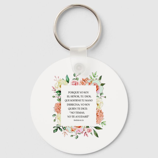 Llavero La Biblia española Verse Isaías 4113 Porque Yo Soy (Anverso)
