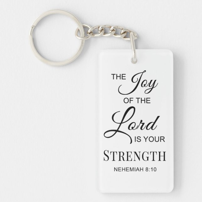 Llavero La Biblia Verse La Alegría del Señor es tu Fuerza (Frente)