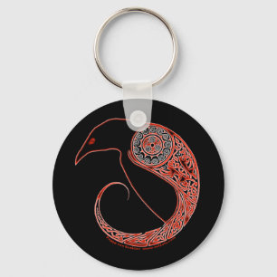 Llavero La cadena de claves de Morrigan Celtic Raven, negr
