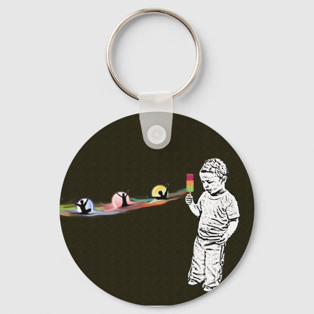 Llavero La cadena de claves del arcoiris popsicle de Justi (Anverso)