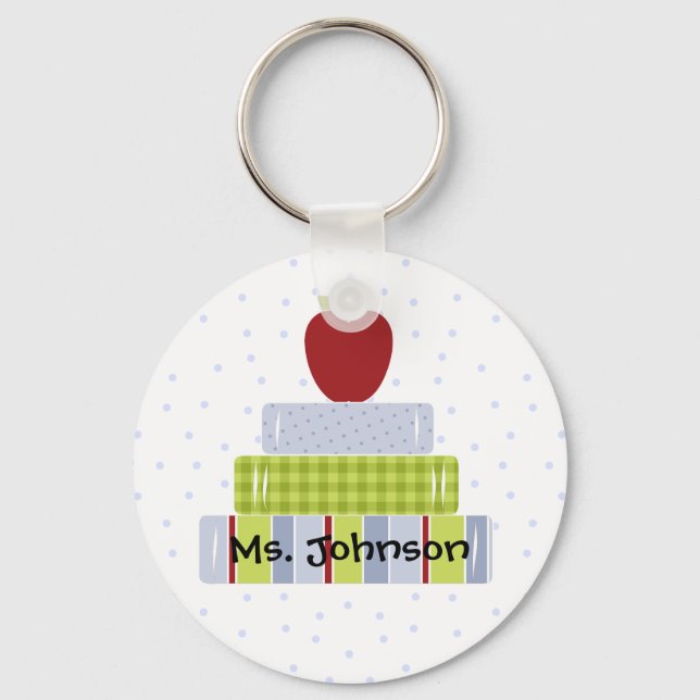 Llavero La cadena de claves del profesor de libros apilado (Anverso)