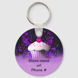 Llavero La cadena de claves Purple Cupcake promueve su neg