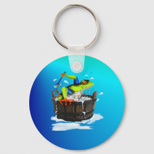 Llavero La cadena de llaves de la rana de lavado