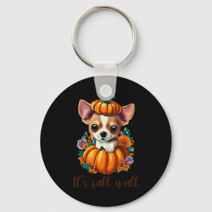 Llavero La calabaza floral chihuahua hallo