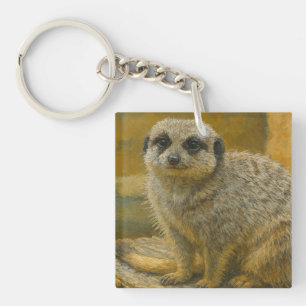 Llavero La calma vigilante - Retrato realista de Meerkat
