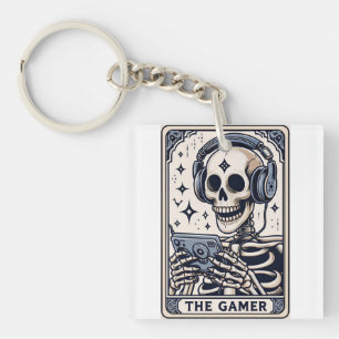 Llavero La Camiseta de la Carta de Tarot del Esqueleto Gam
