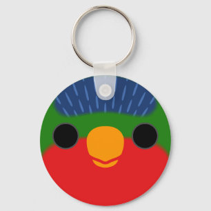Llavero La cara de un lorikeet de corona azul