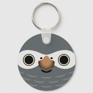 Llavero La cara de un loro gris titánico africano