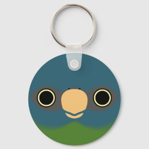 Llavero La cara de un macaute de cabeza azul