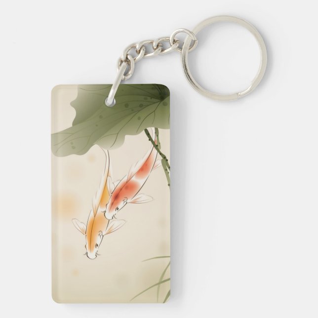 Llavero La carpa japonesa pesca la natación en la charca (Atrás)