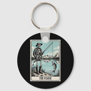 Llavero La carta de tarot del esqueleto del pescador para