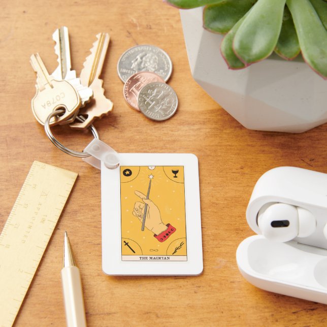 Llavero La carta del tarot mago tiene cuatro elementos inf (Escritorio )
