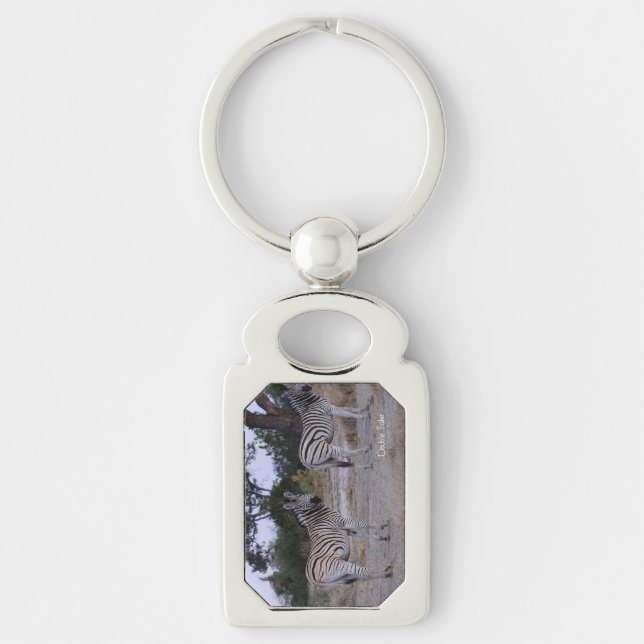 Llavero La cebra doble toma la foto (Anverso)