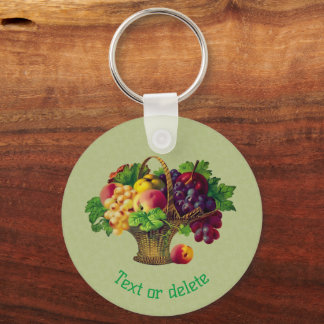 Llavero La cesta de fruta de arte de la cosecha de vintage