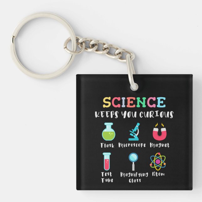 Llavero La ciencia te mantiene curioso (Frente)