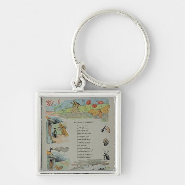 Llavero La cigarra y la hormiga de las fábulas (Frente)