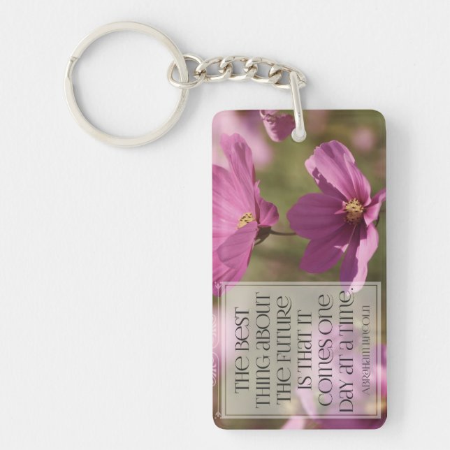 Llavero La cita Inspiradora de Abraham Lincoln "El futuro" (Frente)