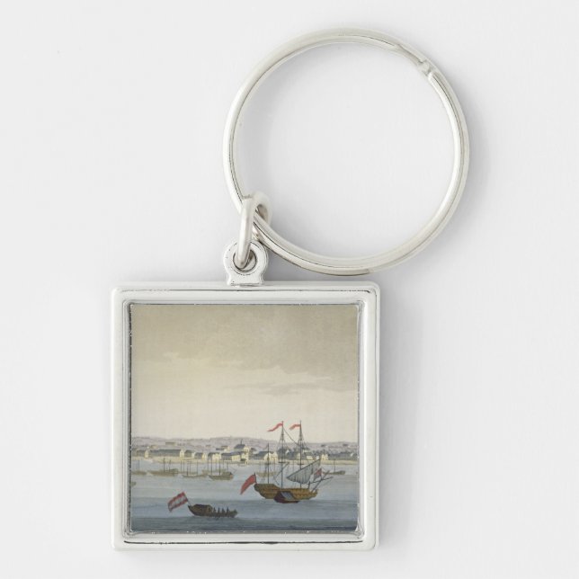 Llavero La ciudad de Paramaribo (grabado del color) (Frente)