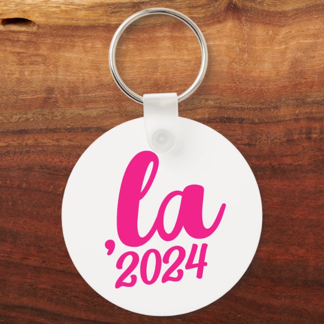 Llavero ,la coma Kamala pronuncia texto rosa caliente de 2 (Anverso)