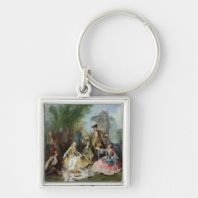 Llavero La comida del fiesta de la caza, C. 1737 (Frente)