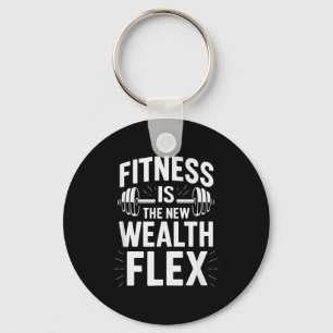 Llavero La condición física es la riqueza Flex, dicho moti