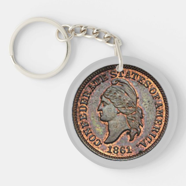Llavero La confederación de guerra civil EE.UU. Penny (Frente)